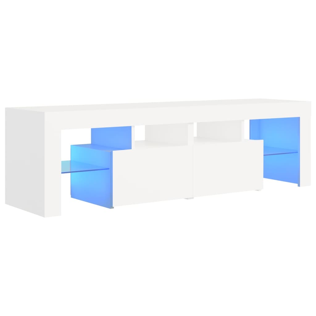 TV-taso LED-valoilla valkoinen 140x35x40 cm - Sisustajankoti.fi