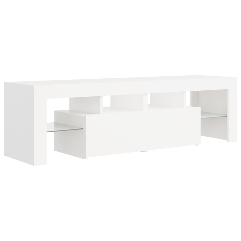 TV-taso LED-valoilla valkoinen 140x35x40 cm - Sisustajankoti.fi