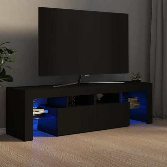 TV-taso LED-valoilla musta 140x35x40 cm - Sisustajankoti.fi