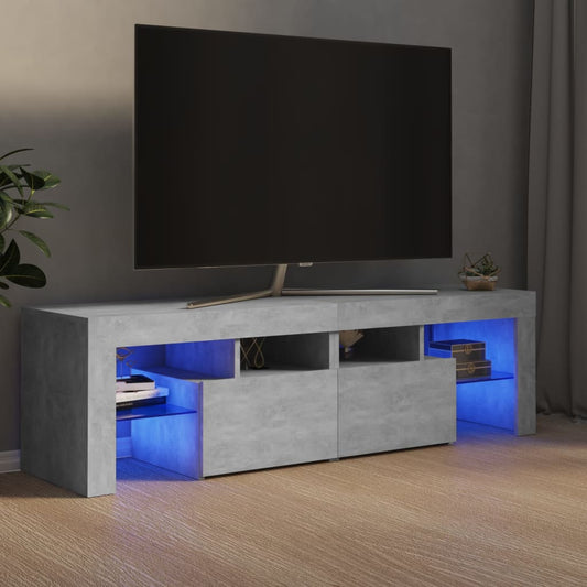 TV-taso LED-valoilla betoninharmaa 140x35x40 cm - Sisustajankoti.fi
