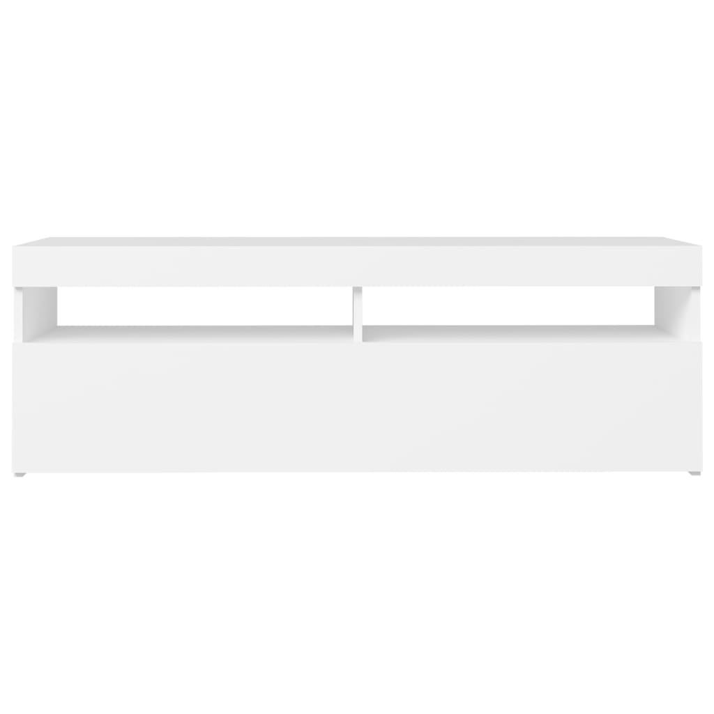 TV-taso LED-valoilla valkoinen 120x35x40 cm - Sisustajankoti.fi