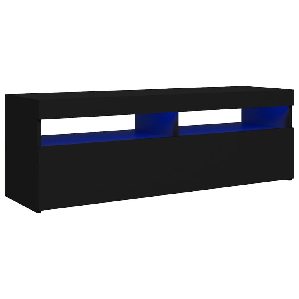 TV-taso LED-valoilla musta 120x35x40 cm - Sisustajankoti.fi