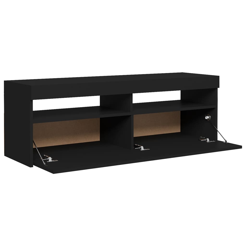 TV-taso LED-valoilla musta 120x35x40 cm - Sisustajankoti.fi