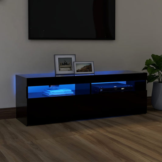 TV-taso LED-valoilla musta 120x35x40 cm - Sisustajankoti.fi