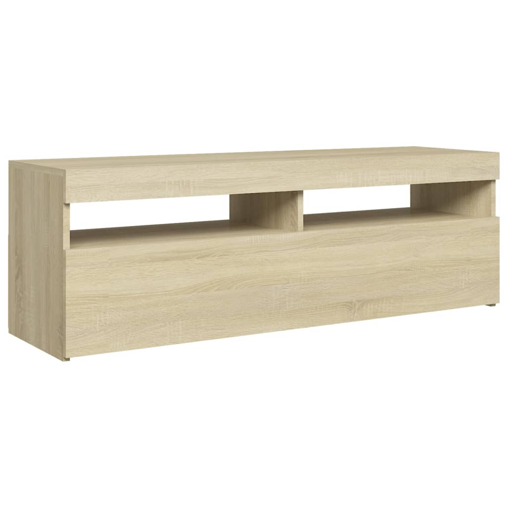 TV-taso LED-valoilla Sonoma-tammi 120x35x40 cm - Sisustajankoti.fi