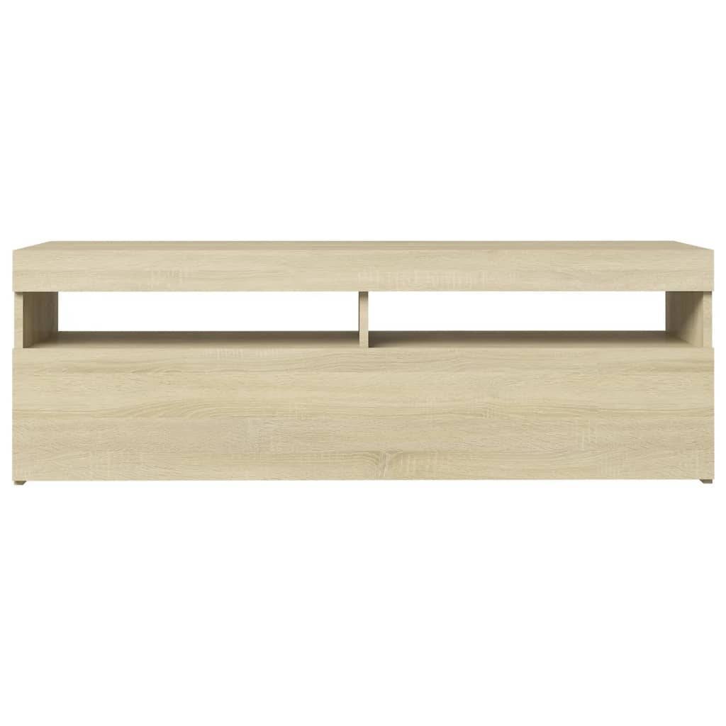 TV-taso LED-valoilla Sonoma-tammi 120x35x40 cm - Sisustajankoti.fi