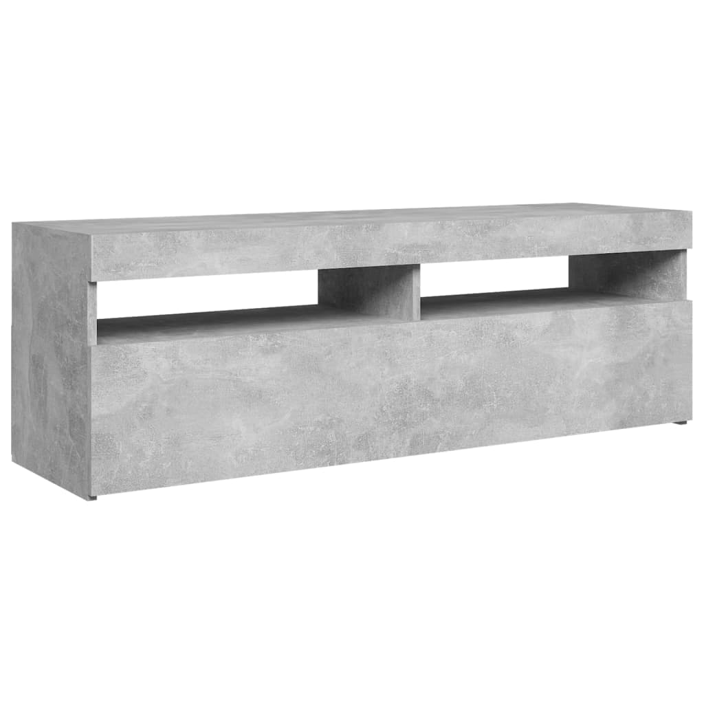 TV-taso LED-valoilla betoninharmaa 120x35x40 cm - Sisustajankoti.fi