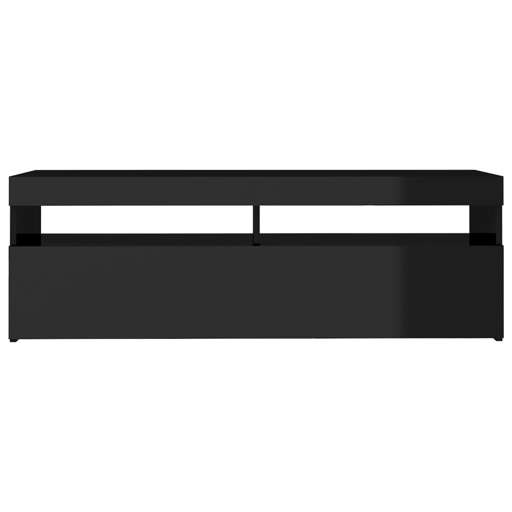 TV-taso LED-valoilla korkeakiilto musta 120x35x40 cm - Sisustajankoti.fi