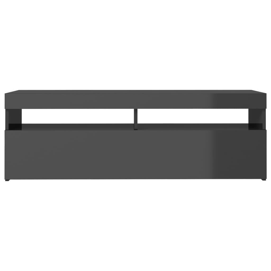 TV-taso LED-valoilla korkeakiilto harmaa 120x35x40 cm - Sisustajankoti.fi