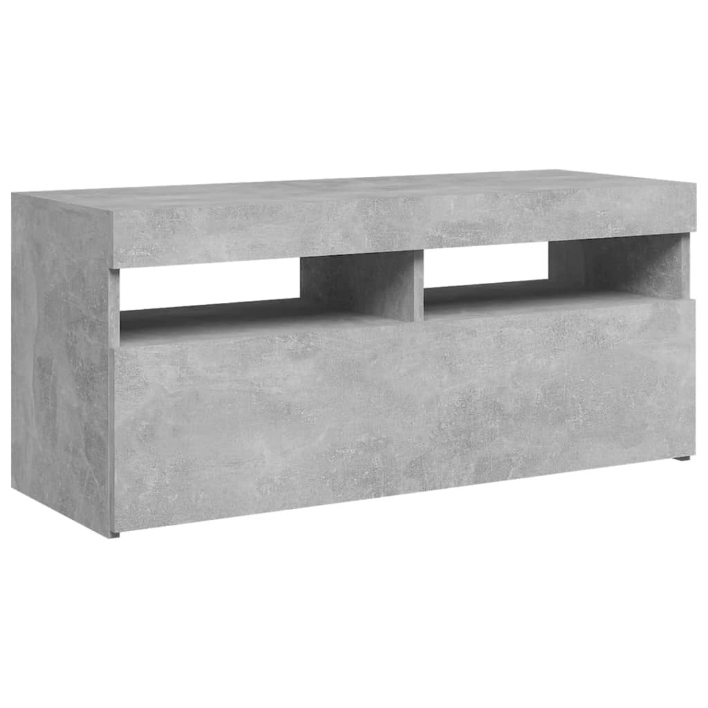 TV-taso LED-valoilla betoninharmaa 90x35x40 cm - Sisustajankoti.fi