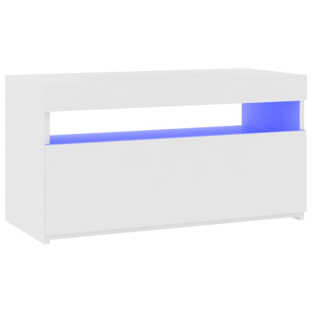 TV-taso LED-valoilla valkoinen 75x35x40 cm - Sisustajankoti.fi
