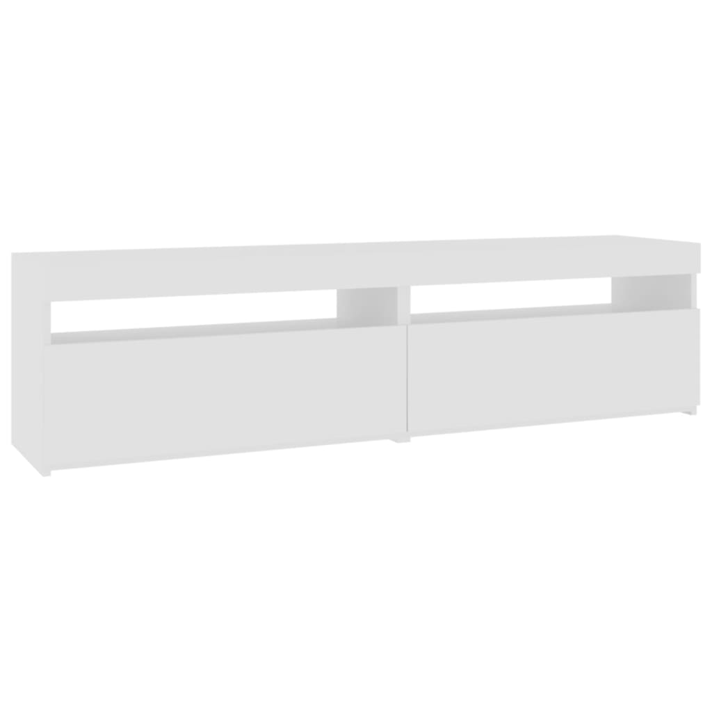 TV-tasot 2 kpl LED-valoilla valkoinen 75x35x40 cm - Sisustajankoti.fi