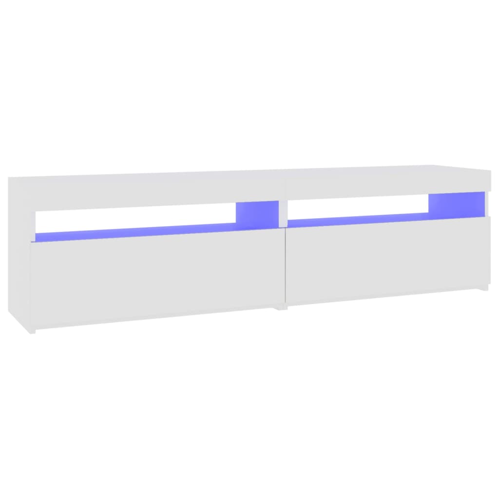 TV-tasot 2 kpl LED-valoilla valkoinen 75x35x40 cm - Sisustajankoti.fi