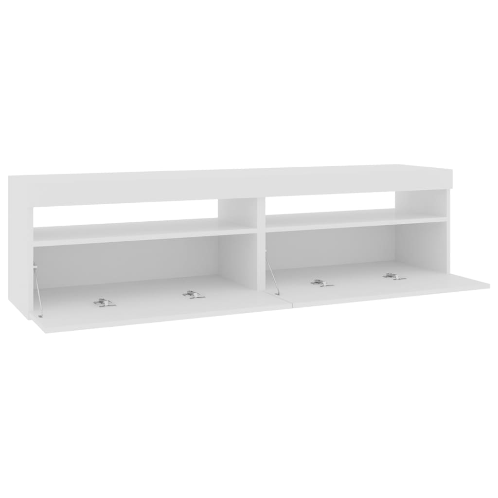 TV-tasot 2 kpl LED-valoilla valkoinen 75x35x40 cm - Sisustajankoti.fi