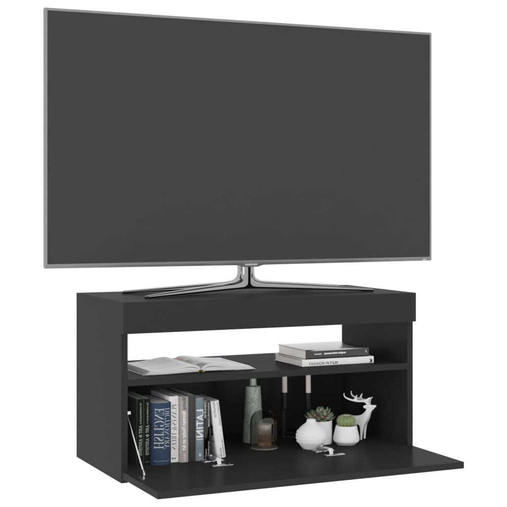 TV-taso LED-valoilla musta 75x35x40 cm - Sisustajankoti.fi
