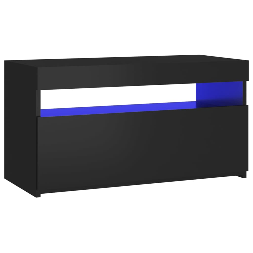 TV-taso LED-valoilla musta 75x35x40 cm - Sisustajankoti.fi