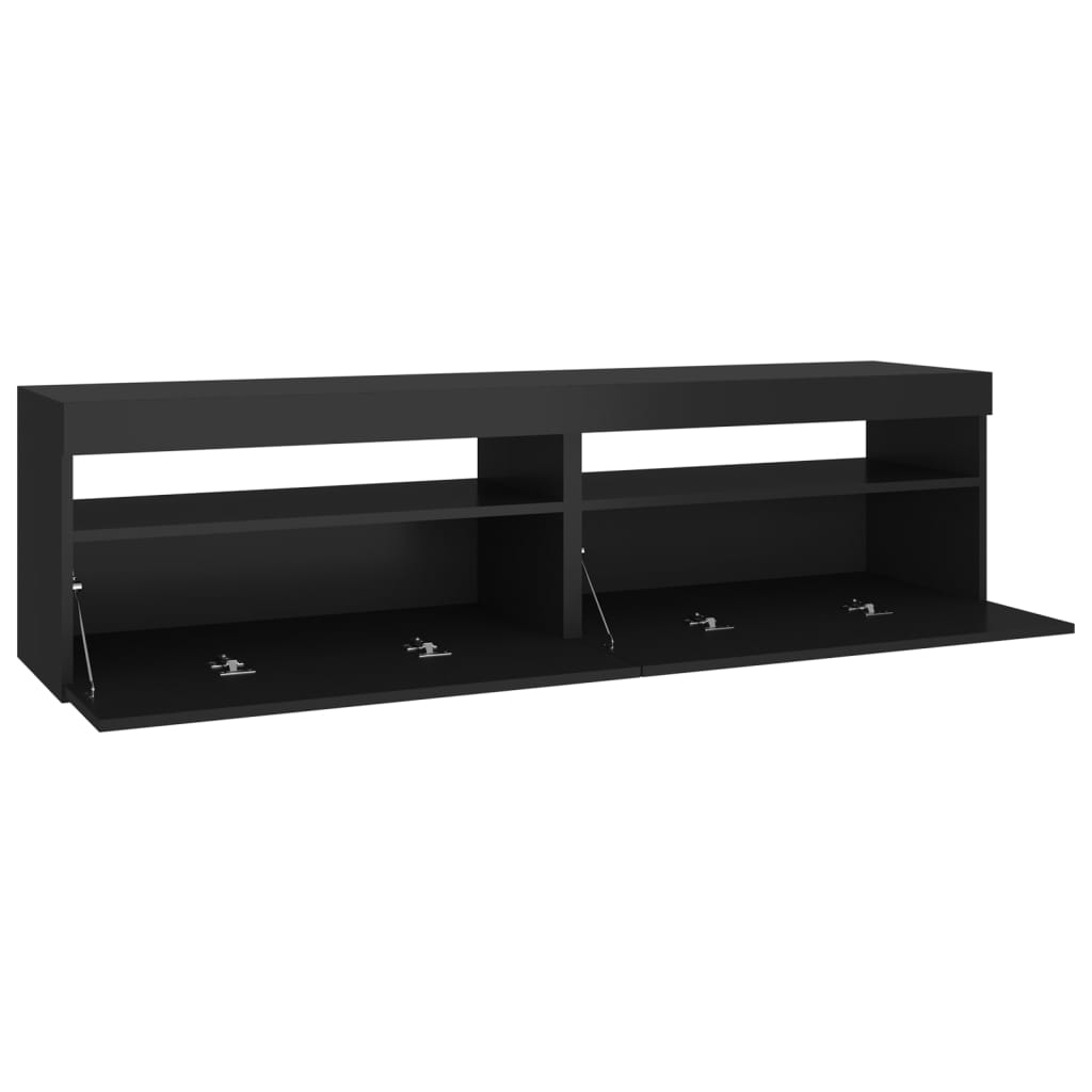 TV-tasot 2 kpl LED-valoilla musta 75x35x40 cm - Sisustajankoti.fi