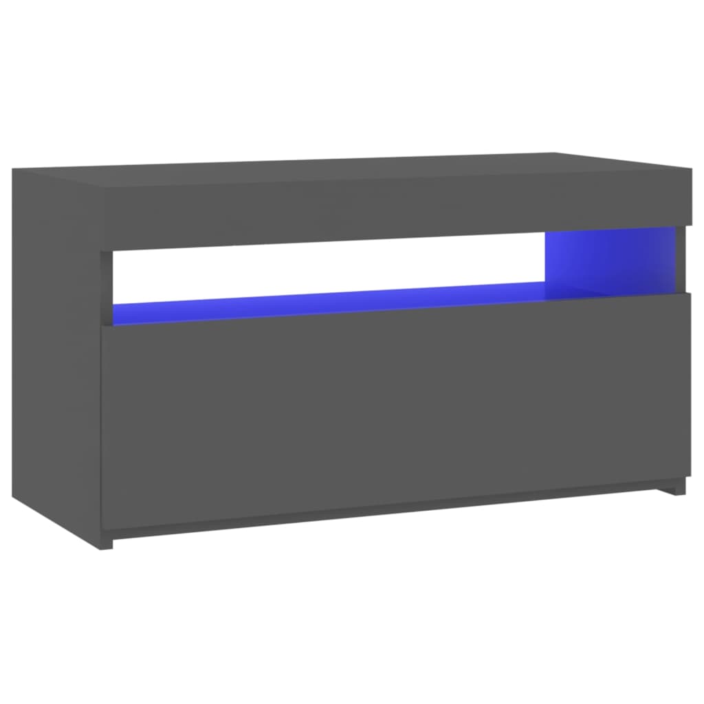 TV-taso LED-valoilla harmaa 75x35x40 cm - Sisustajankoti.fi