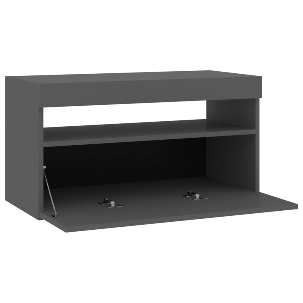 TV-taso LED-valoilla harmaa 75x35x40 cm - Sisustajankoti.fi