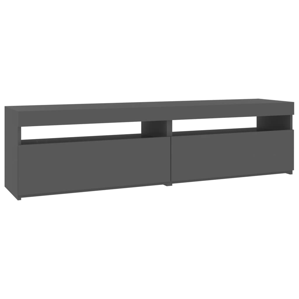 TV-tasot 2 kpl LED-valoilla harmaa 75x35x40 cm - Sisustajankoti.fi