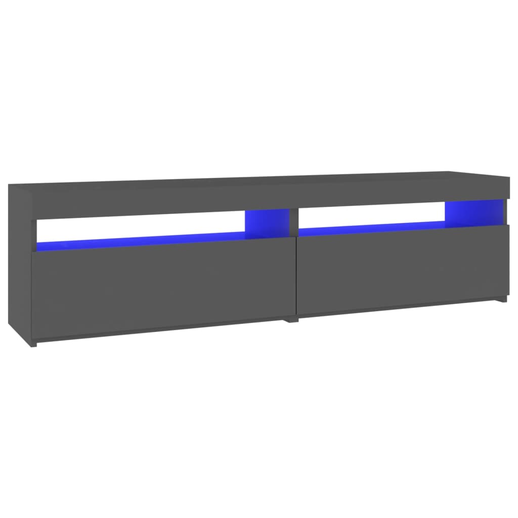 TV-tasot 2 kpl LED-valoilla harmaa 75x35x40 cm - Sisustajankoti.fi