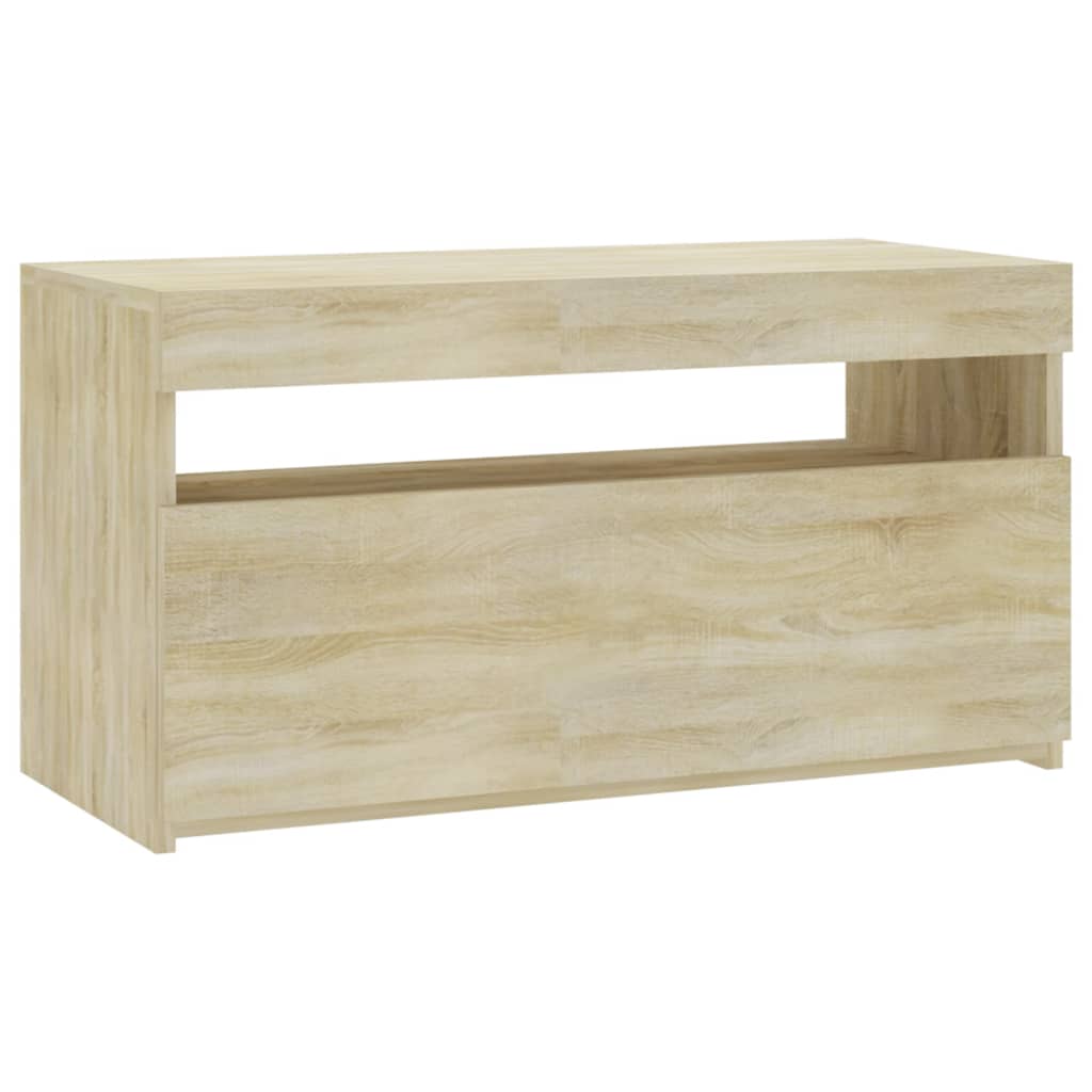 TV-taso LED-valoilla Sonoma-tammi 75x35x40 cm - Sisustajankoti.fi