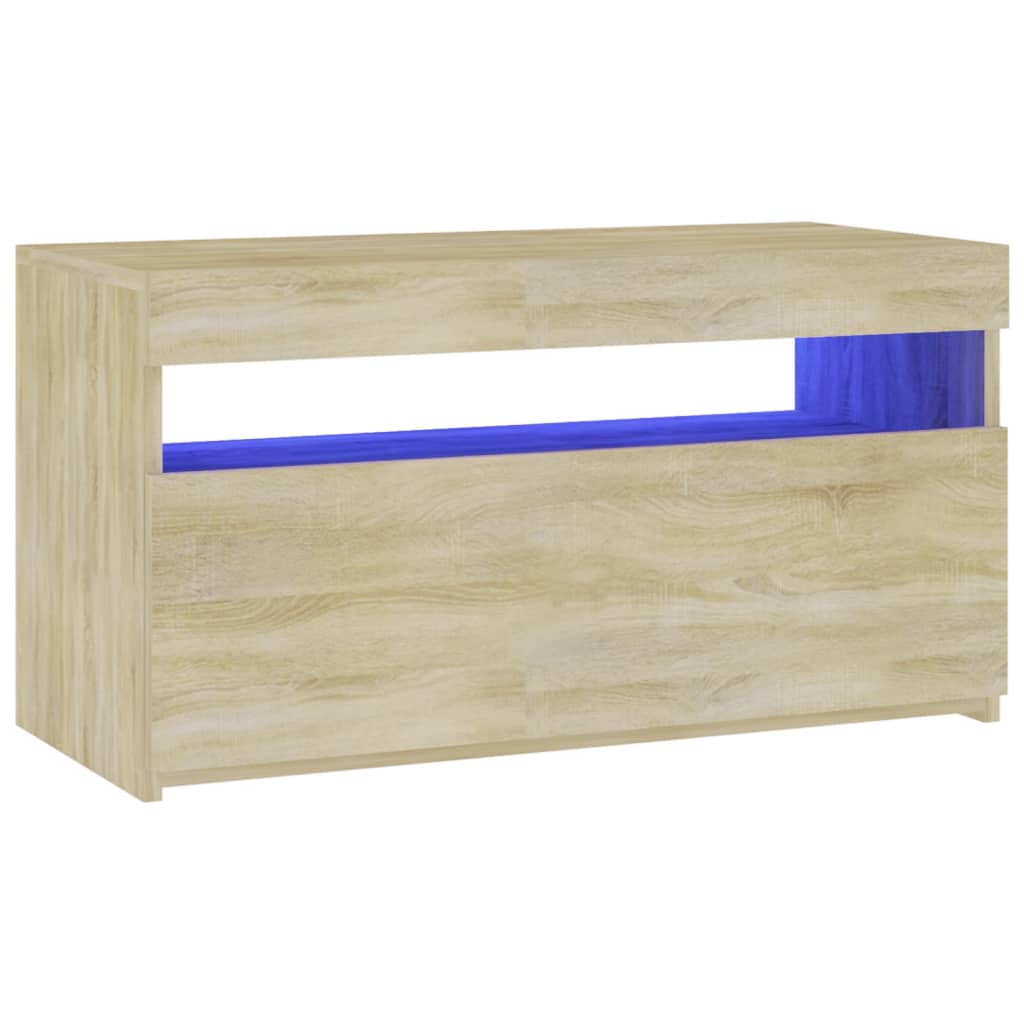 TV-taso LED-valoilla Sonoma-tammi 75x35x40 cm - Sisustajankoti.fi