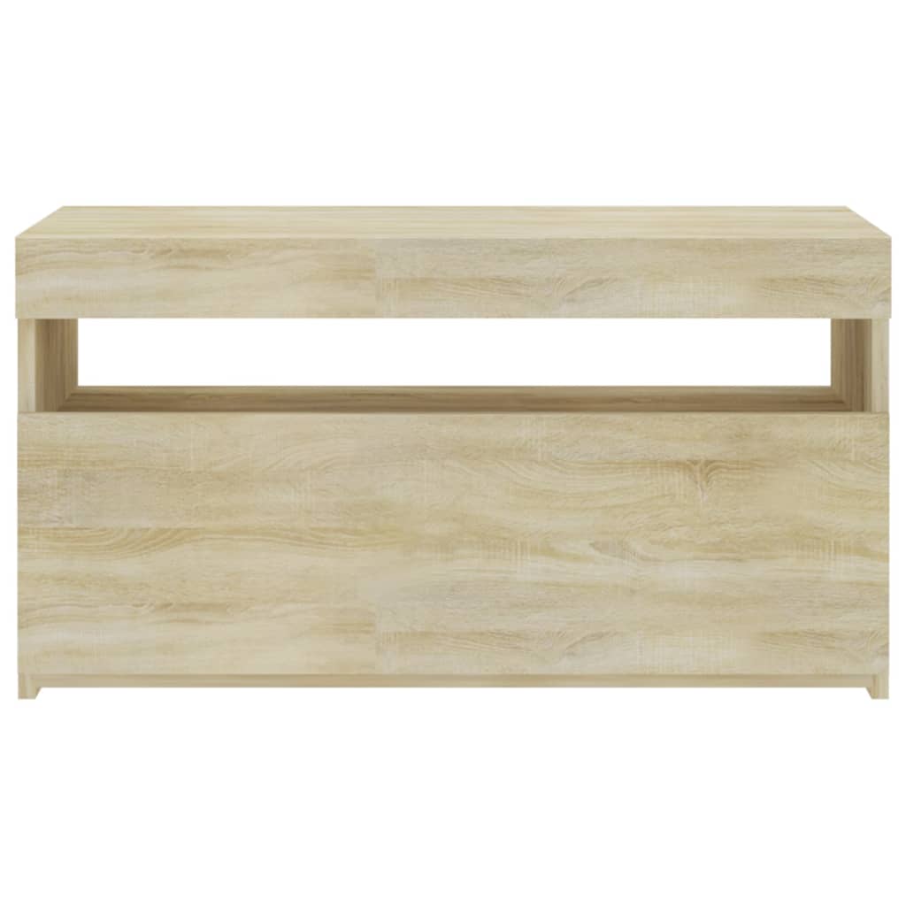 TV-taso LED-valoilla Sonoma-tammi 75x35x40 cm - Sisustajankoti.fi