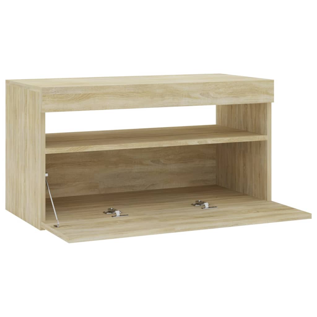 TV-taso LED-valoilla Sonoma-tammi 75x35x40 cm - Sisustajankoti.fi
