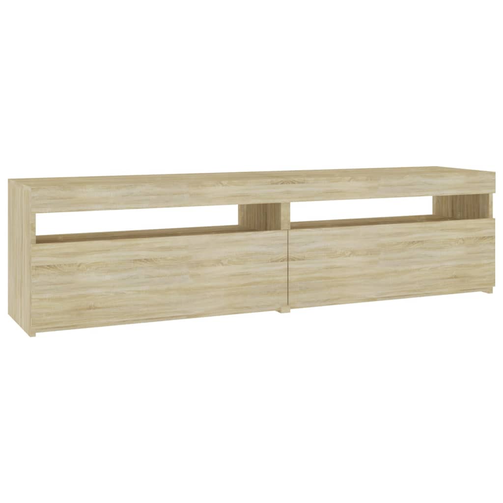 TV-tasot 2 kpl LED-valoilla Sonoma-tammi 75x35x40 cm - Sisustajankoti.fi