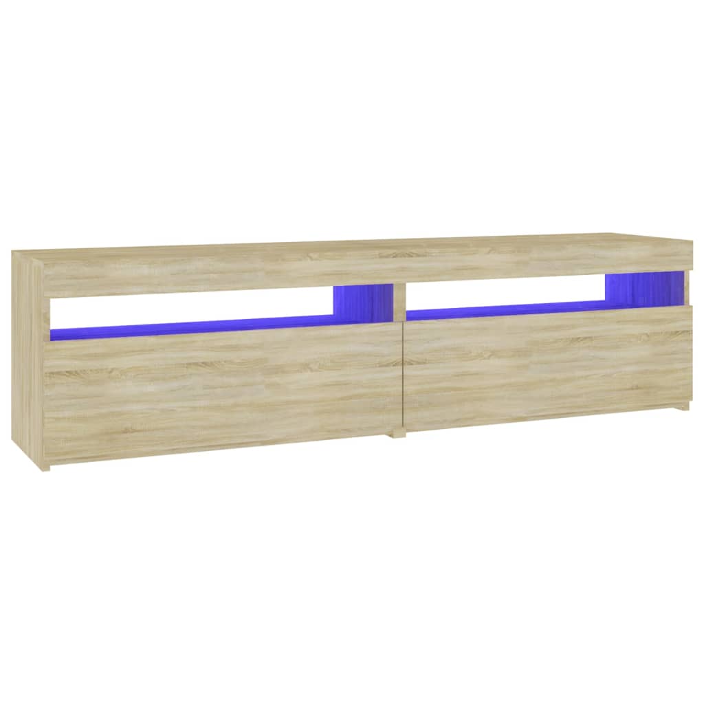 TV-tasot 2 kpl LED-valoilla Sonoma-tammi 75x35x40 cm - Sisustajankoti.fi
