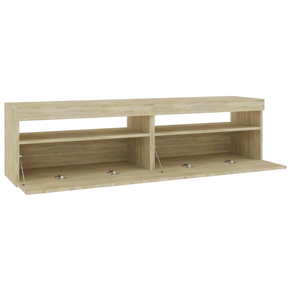TV-tasot 2 kpl LED-valoilla Sonoma-tammi 75x35x40 cm - Sisustajankoti.fi