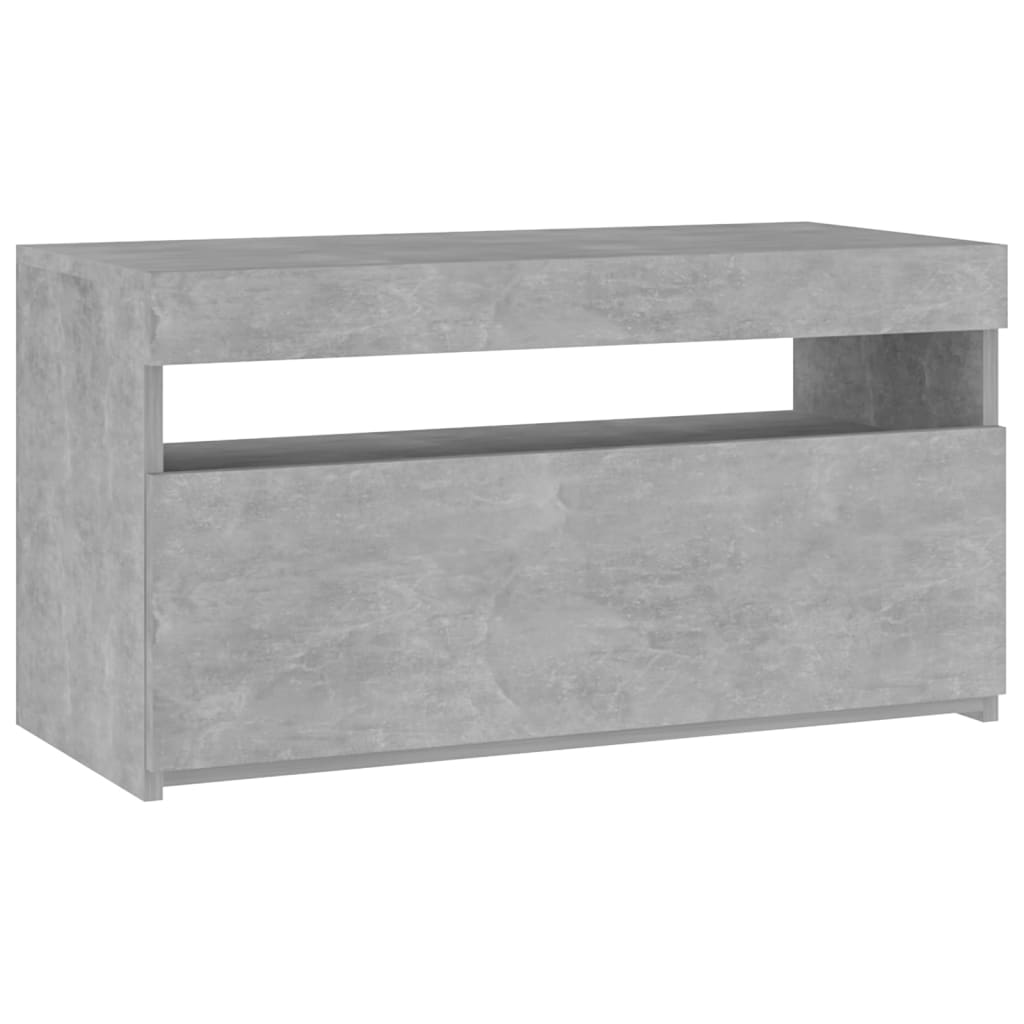 TV-taso LED-valoilla betoninharmaa 75x35x40 cm - Sisustajankoti.fi