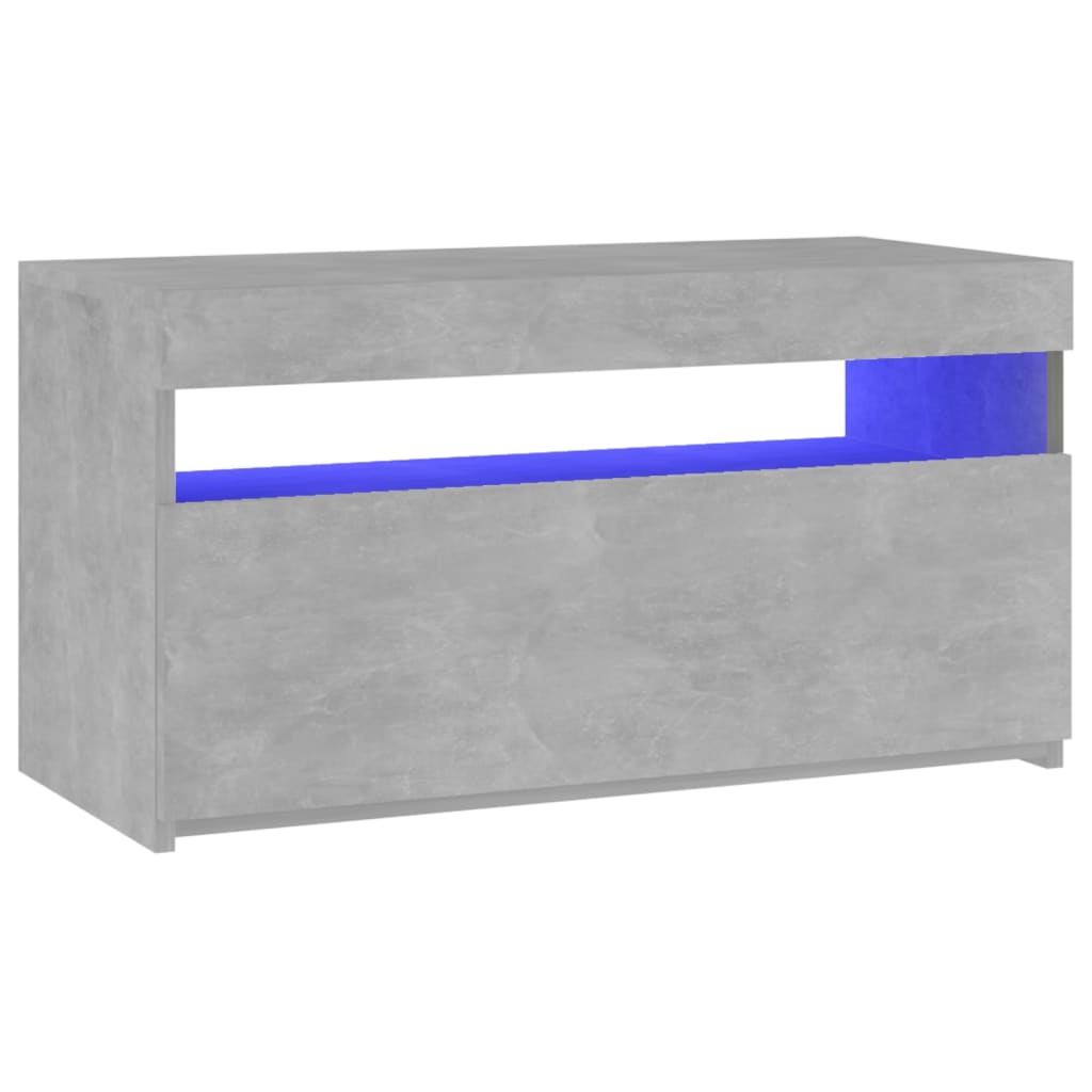 TV-taso LED-valoilla betoninharmaa 75x35x40 cm - Sisustajankoti.fi
