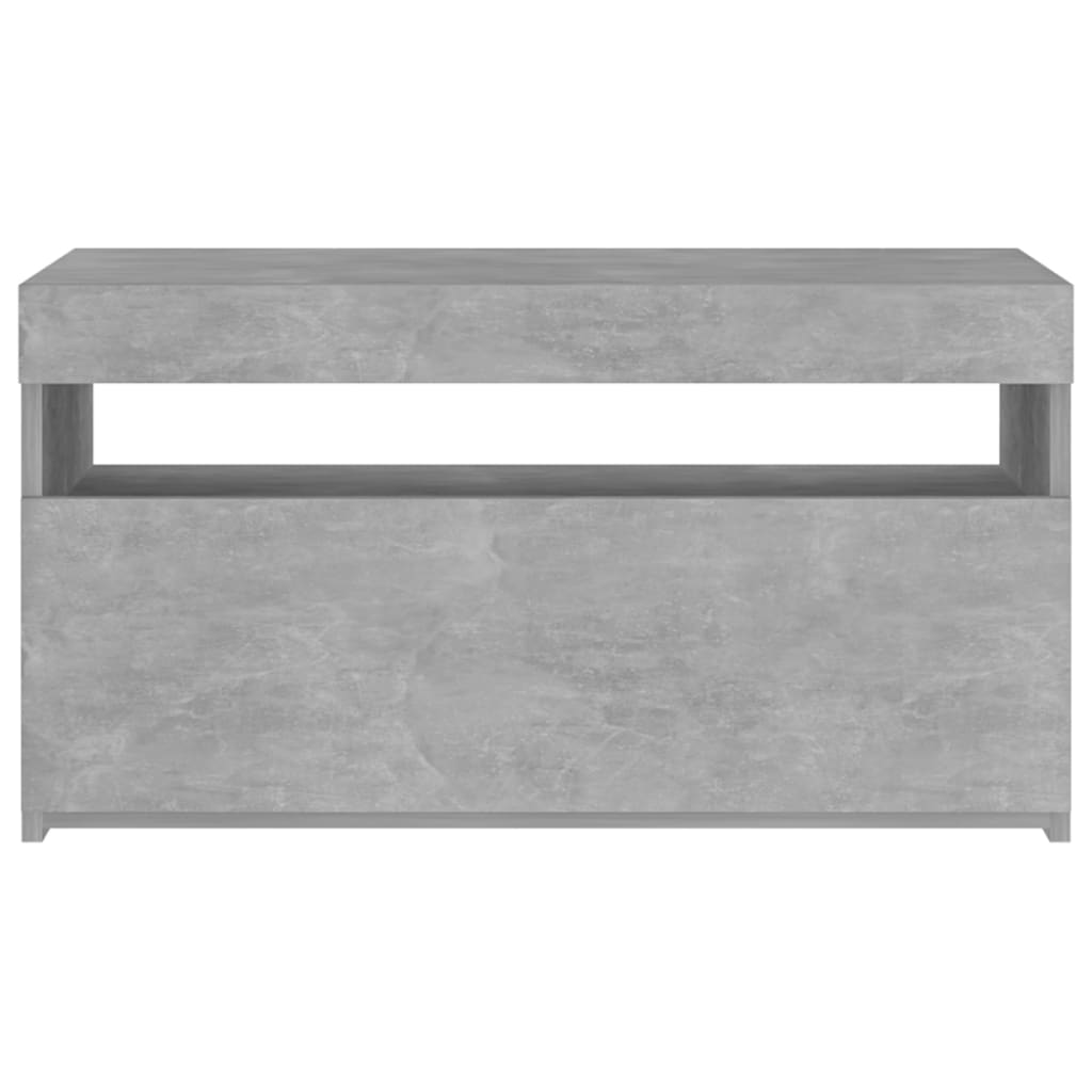 TV-taso LED-valoilla betoninharmaa 75x35x40 cm - Sisustajankoti.fi