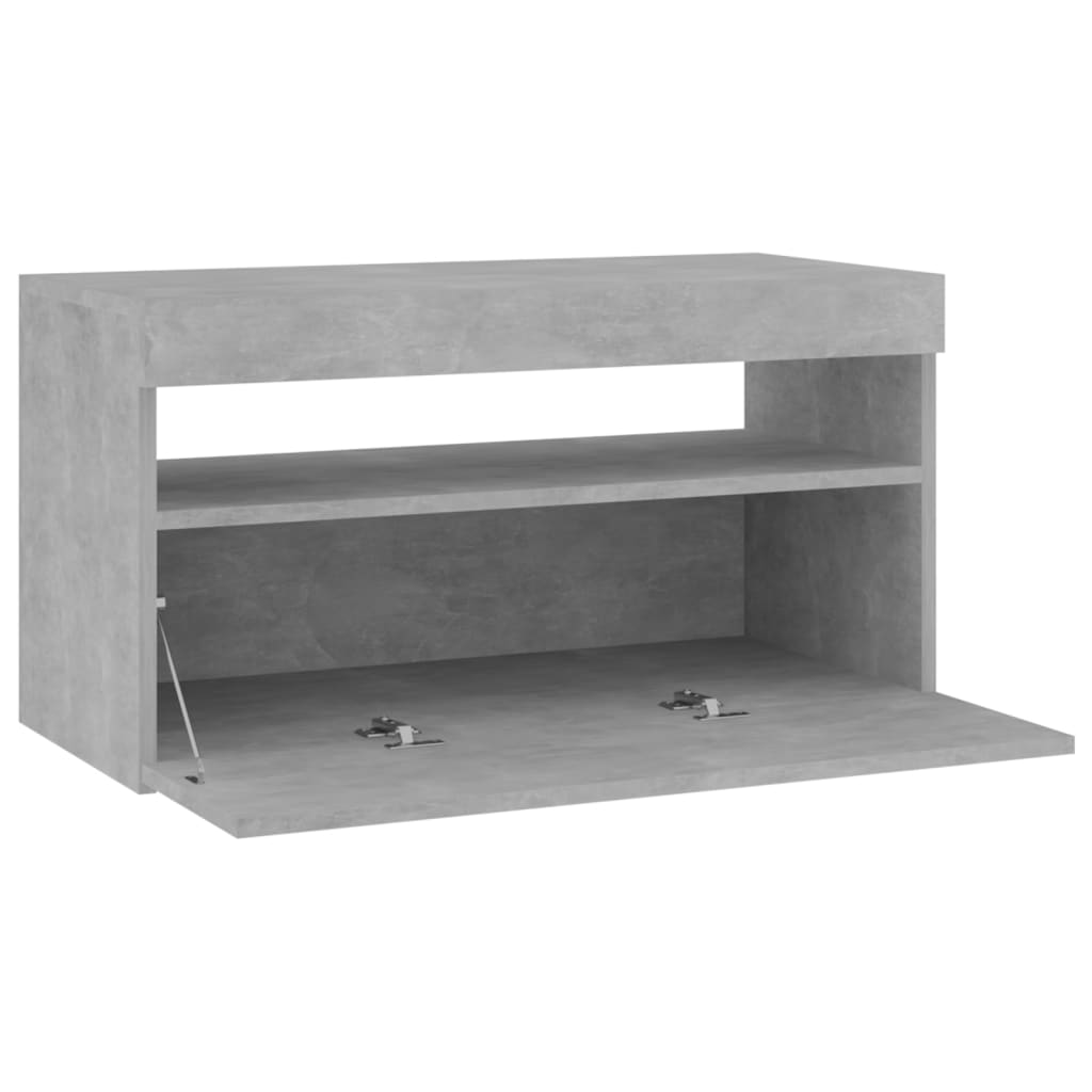 TV-taso LED-valoilla betoninharmaa 75x35x40 cm - Sisustajankoti.fi