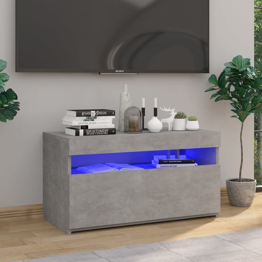TV-taso LED-valoilla betoninharmaa 75x35x40 cm - Sisustajankoti.fi