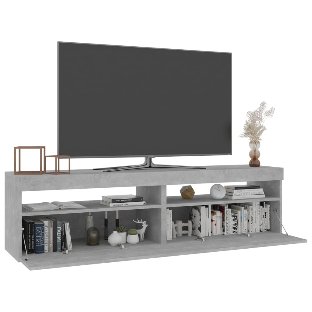 TV-tasot 2 kpl LED-valoilla betoninharmaa 75x35x40 cm - Sisustajankoti.fi