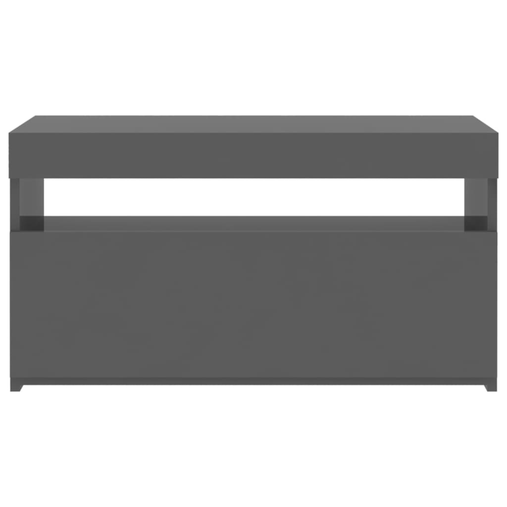 TV-taso LED-valoilla korkeakiilto harmaa 75x35x40 cm - Sisustajankoti.fi
