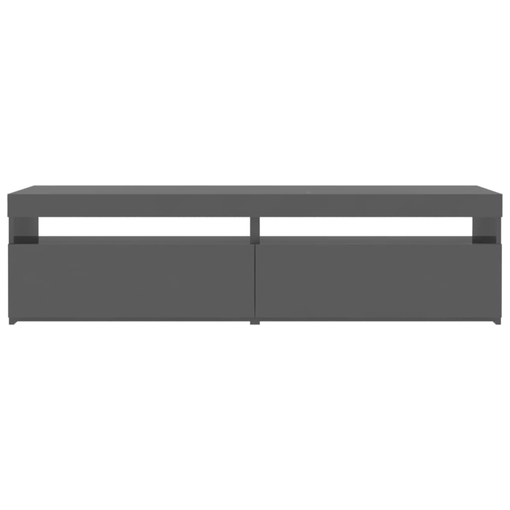 TV-tasot 2 kpl LED-valoilla korkeakiilto harmaa 75x35x40 cm - Sisustajankoti.fi