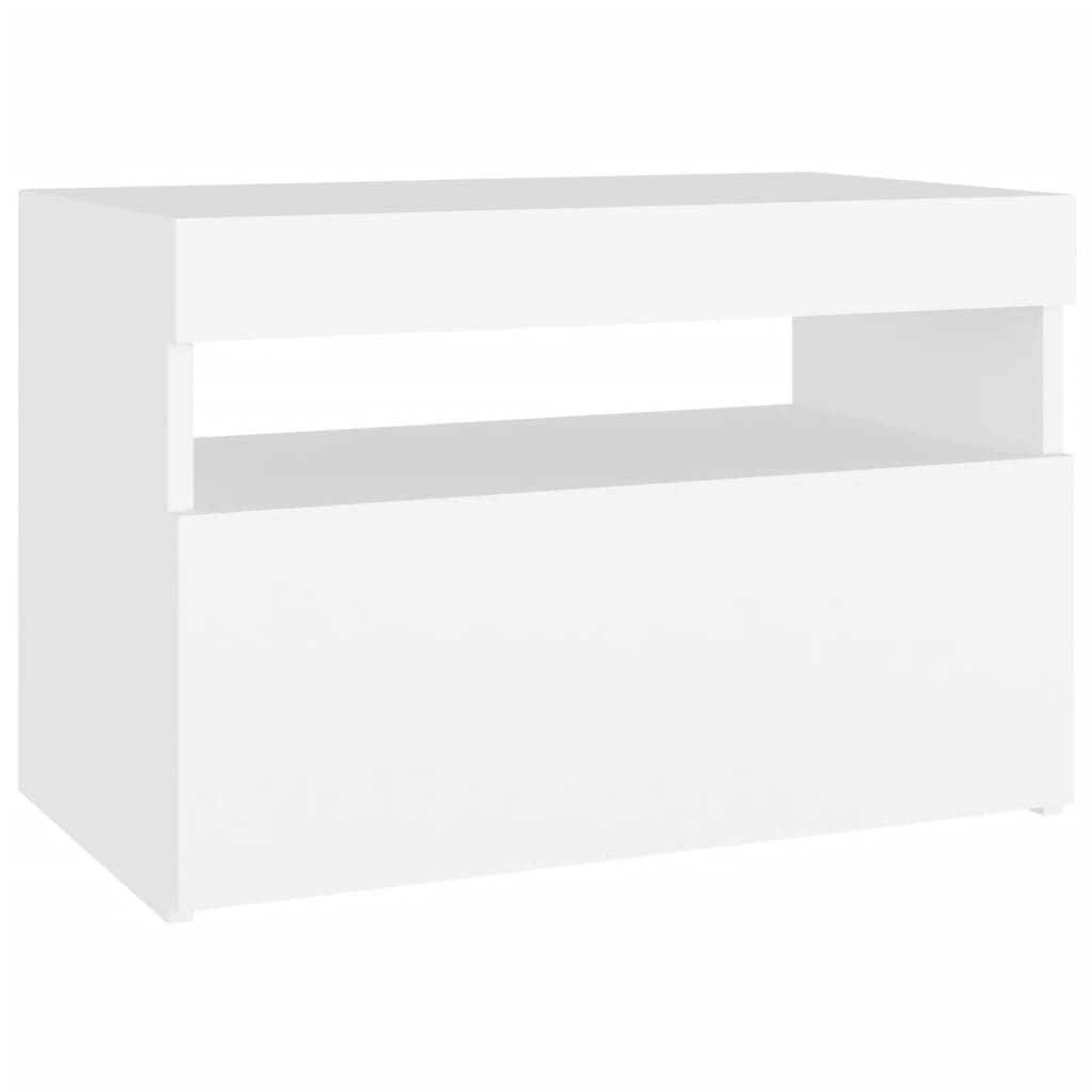 TV-tasot LED-valoilla 2 kpl valkoinen 60x35x40 cm - Sisustajankoti.fi