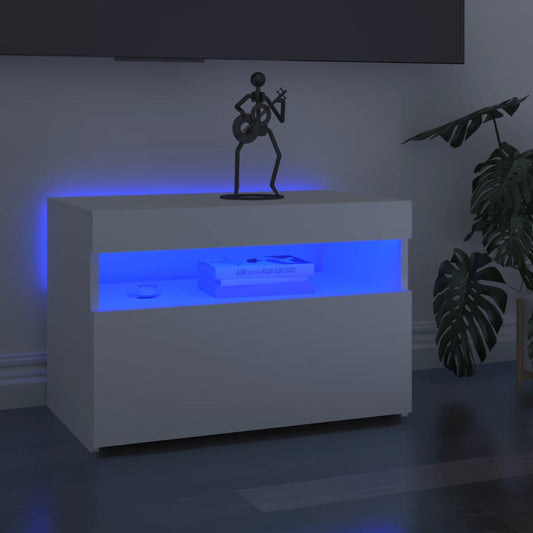 TV-tasot LED-valoilla 2 kpl valkoinen 60x35x40 cm - Sisustajankoti.fi