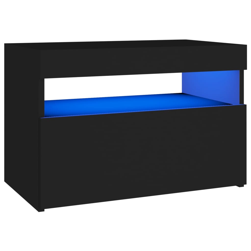 TV-taso LED-valoilla musta 60x35x40 cm - Sisustajankoti.fi