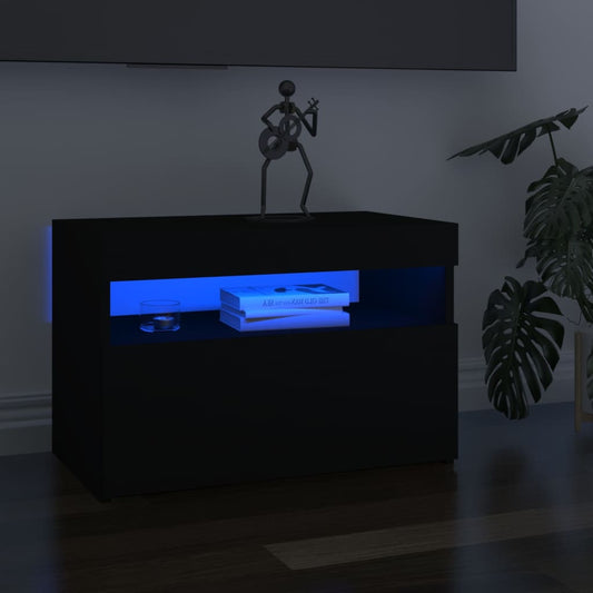TV-taso LED-valoilla musta 60x35x40 cm - Sisustajankoti.fi