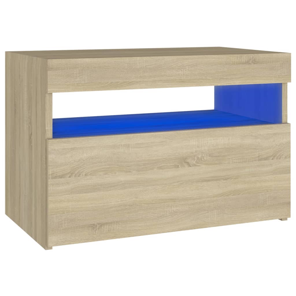 TV-taso LED-valoilla Sonoma-tammi 60x35x40 cm - Sisustajankoti.fi