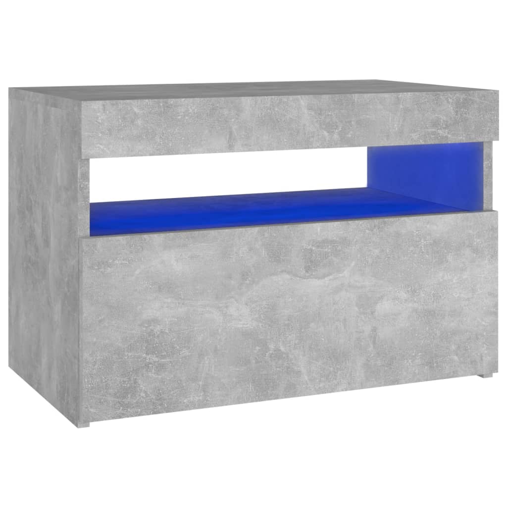 TV-taso LED-valoilla betoninharmaa 60x35x40 cm - Sisustajankoti.fi