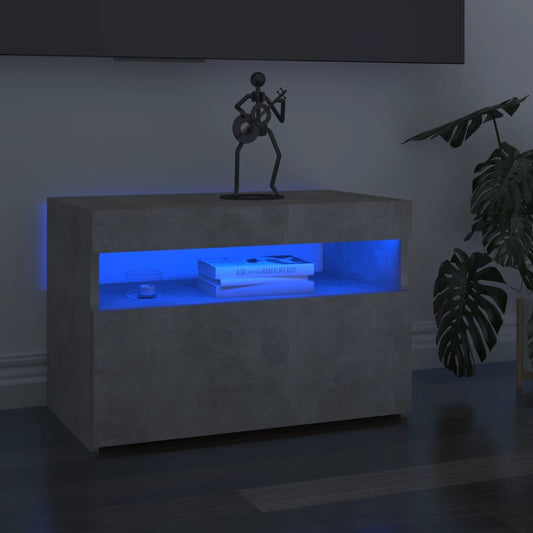 TV-taso LED-valoilla betoninharmaa 60x35x40 cm - Sisustajankoti.fi
