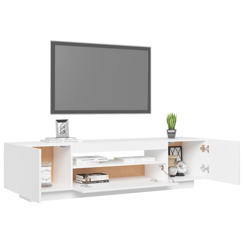 TV-taso LED-valoilla valkoinen 160x35x40 cm - Sisustajankoti.fi