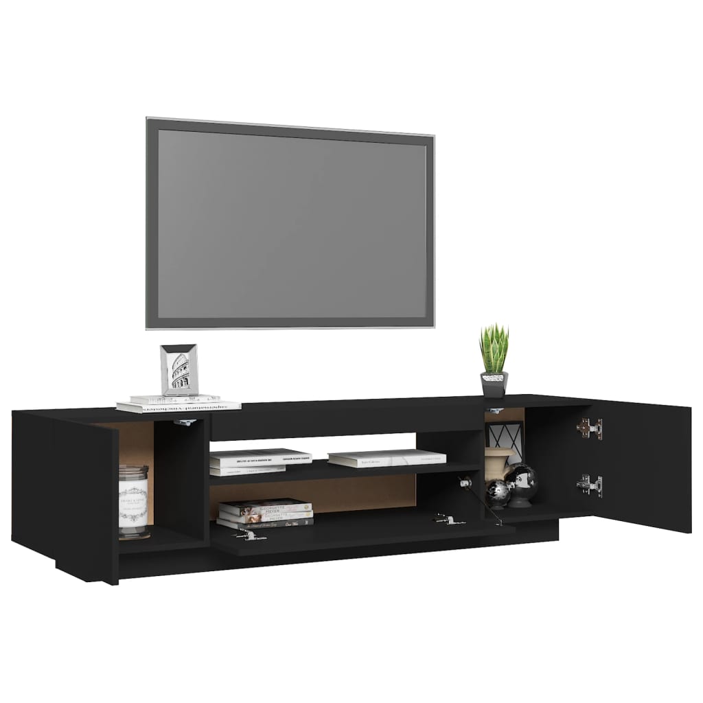 TV-taso LED-valoilla musta 160x35x40 cm - Sisustajankoti.fi