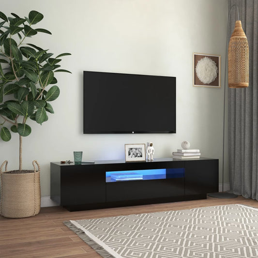 TV-taso LED-valoilla musta 160x35x40 cm - Sisustajankoti.fi